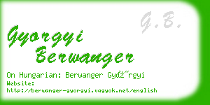 gyorgyi berwanger business card